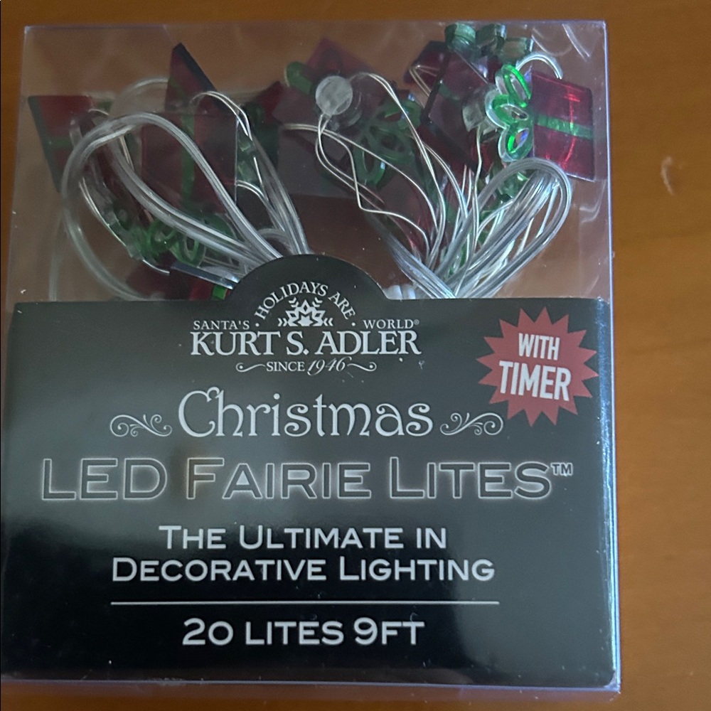 Christmas LED Gift Box Lights with Timer - Red and Green
